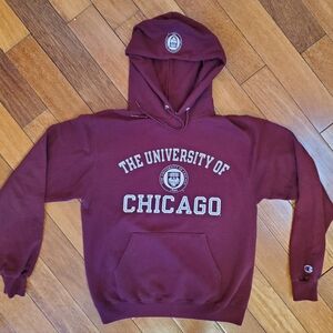 Champion University of Chicago Maroon Hoodie Sweatshirt : Size S